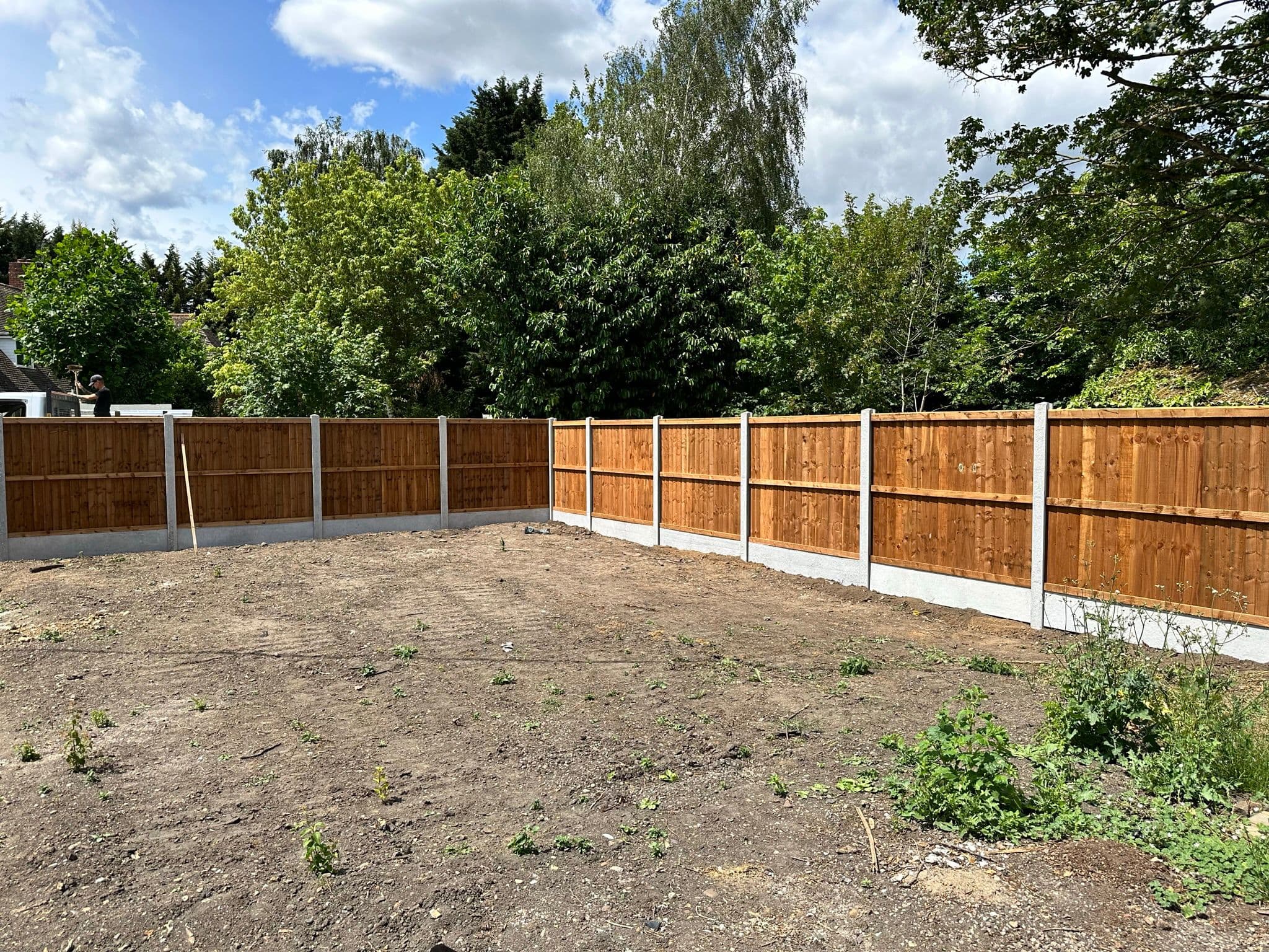 Closeboard fencing with concrete posts and gravel boards in Essex